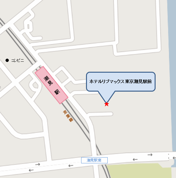 ホテルリブマックス東京潮見駅前への概略アクセスマップ