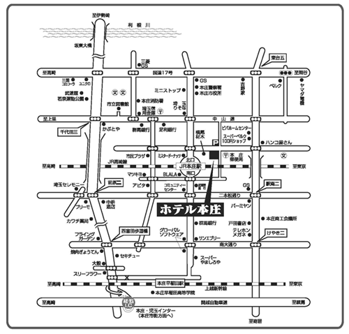 ホテル本庄 地図