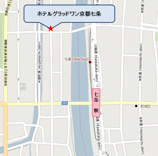 ホテルグラッドワン京都七条 ｂｙ Ｍ’ｓの地図画像