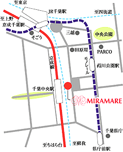 京成ホテルミラマーレへの概略アクセスマップ