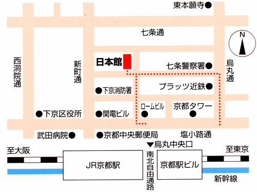 日本館への概略アクセスマップ