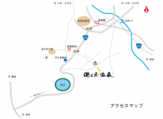 湯之元温泉　＜宮崎県＞への概略アクセスマップ