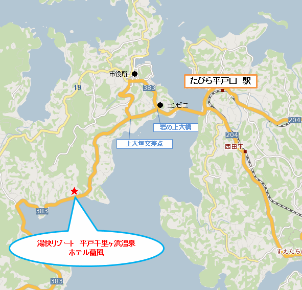 地図：湯快リゾートプレミアム　平戸千里ヶ浜温泉　ホテル蘭風