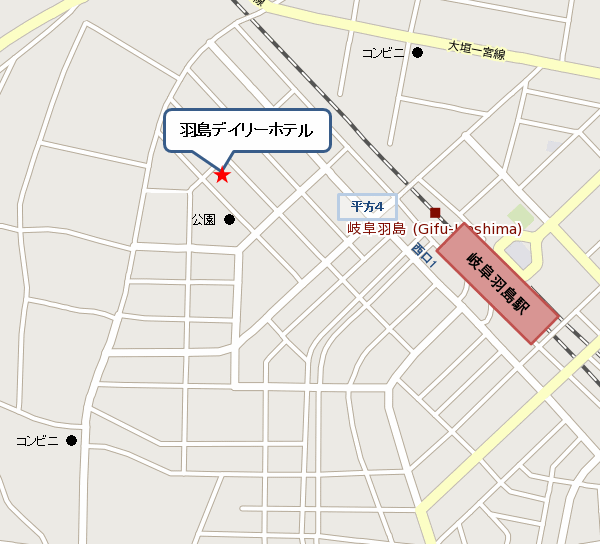地図：羽島デイリーホテル