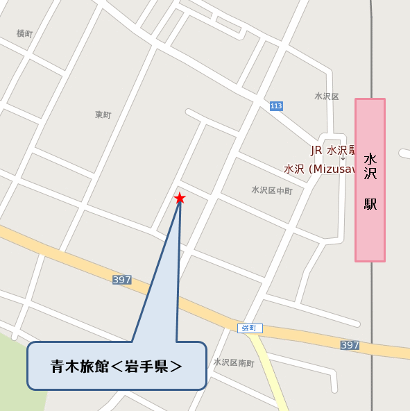 青木旅館＜岩手県＞への概略アクセスマップ