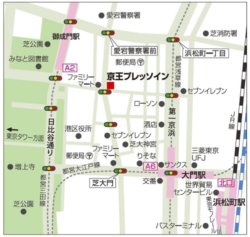 京王プレッソイン浜松町への概略アクセスマップ