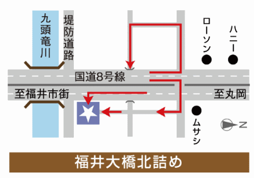 ＨＯＴＥＬ　ｃｏｏｊｕ　ｆｕｋｕｉ（ホテル　クージュ福井）への概略アクセスマップ