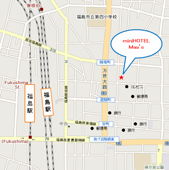 ｍｉｎｉＨＯＴＥＬ　Ｍａａ’ｓ（ミニホテル　マーズ）への概略アクセスマップ