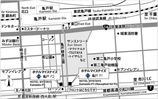 地図：ホテルマイステイズ亀戸