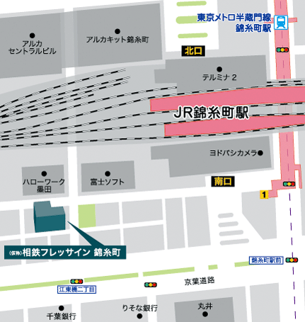 地図：相鉄フレッサイン　東京錦糸町