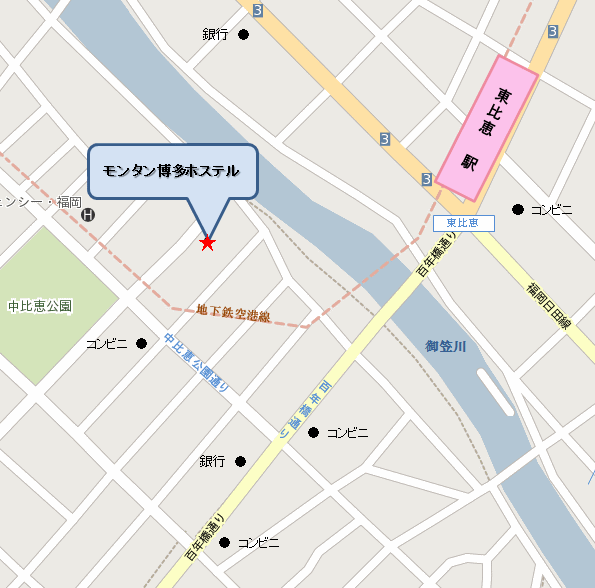モンタン博多 地図