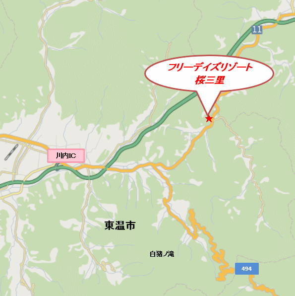 フリーデイズリゾート桜三里 地図
