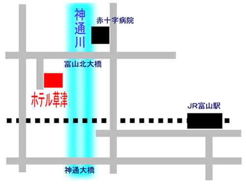 ホテル草津への概略アクセスマップ