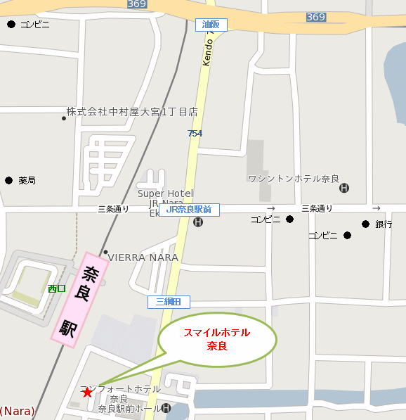 地図：スマイルホテル奈良