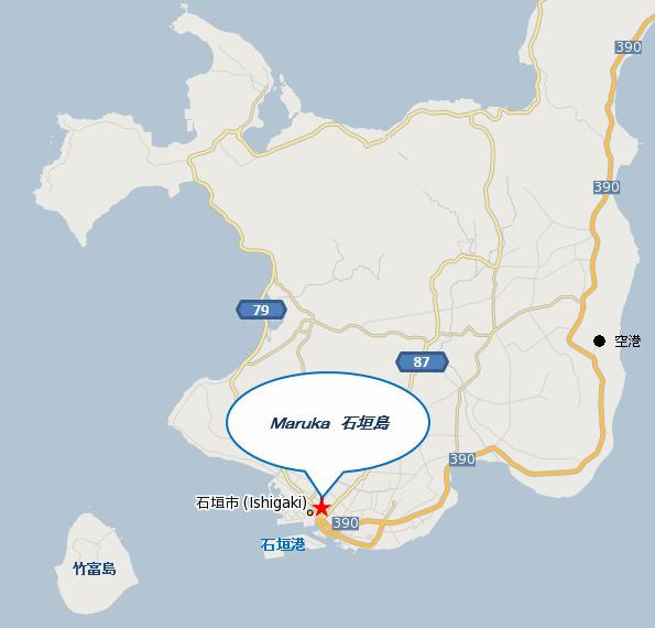 Ｍａｒｕｋａ　石垣島＜石垣島＞への概略アクセスマップ