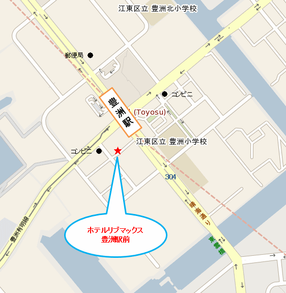 地図：ホテルリブマックス豊洲駅前