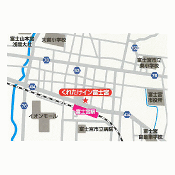 くれたけインプレミアム富士宮駅前への概略アクセスマップ