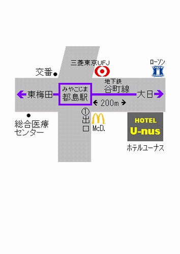 ホテルユーナス 地図