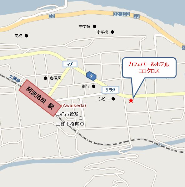 地図：ビジネスホテル　ココクロス