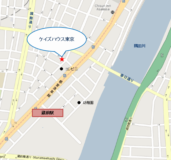 ケイズハウス東京への案内図