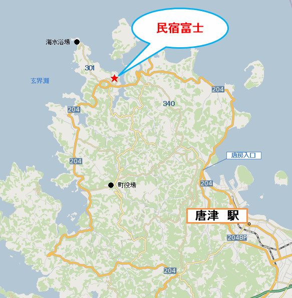 民宿富士＜佐賀県＞への概略アクセスマップ