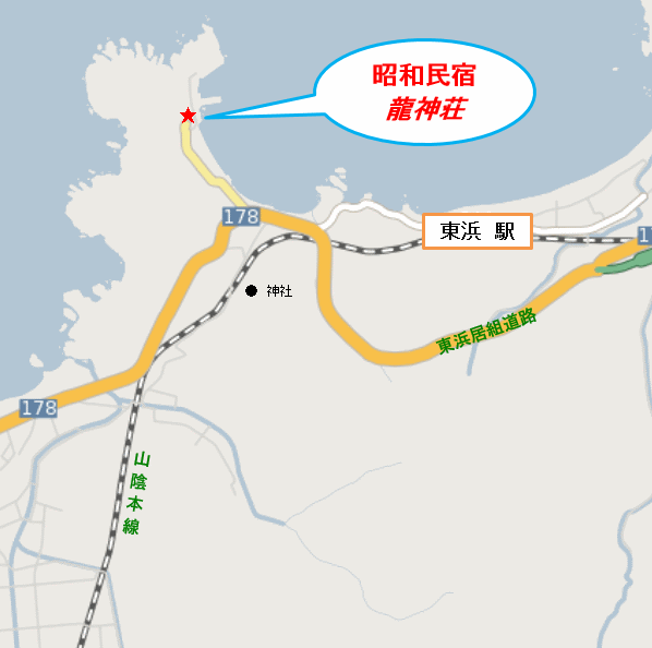 昭和民宿 龍神荘の地図画像