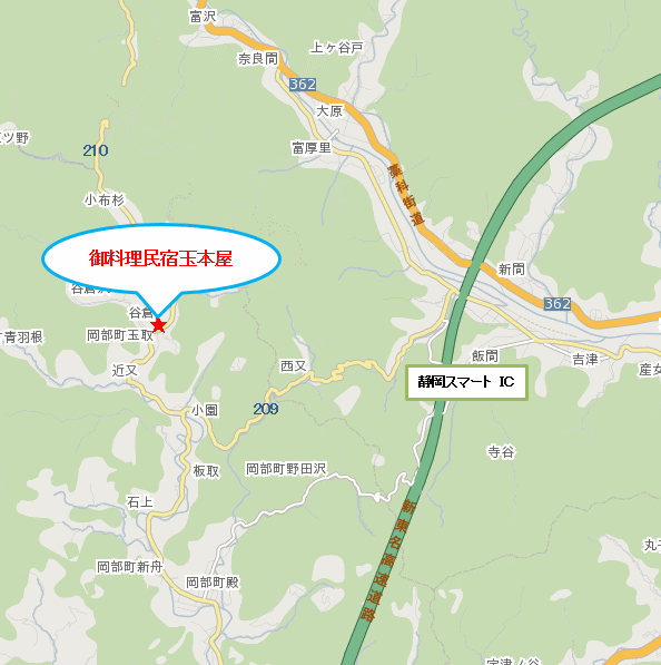 地図：東海道の奥座敷　玉本屋