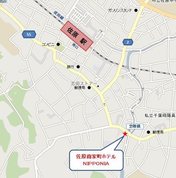 佐原商家町ホテルＮＩＰＰＯＮＩＡの地図画像