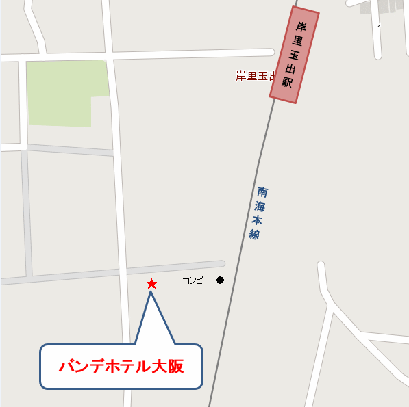 バンデホテル大阪への概略アクセスマップ
