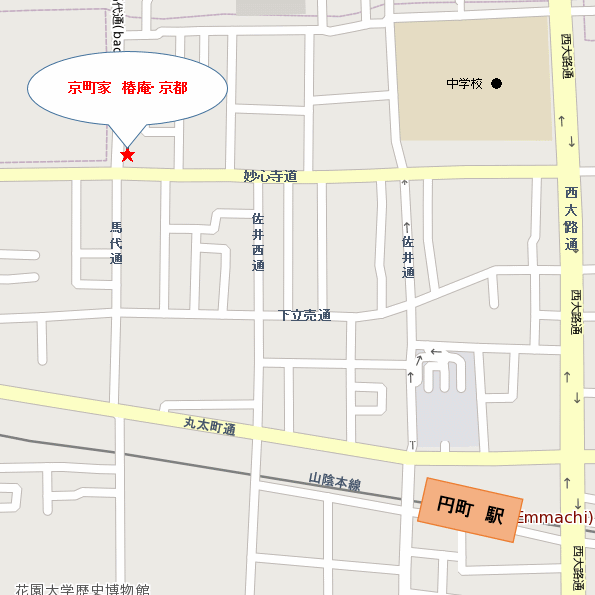 京町家 椿庵・京都の地図画像