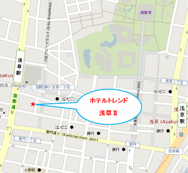 ホテルトレンド浅草ＡＮＮＥＸの地図画像