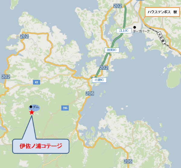 伊佐ノ浦コテージの地図画像
