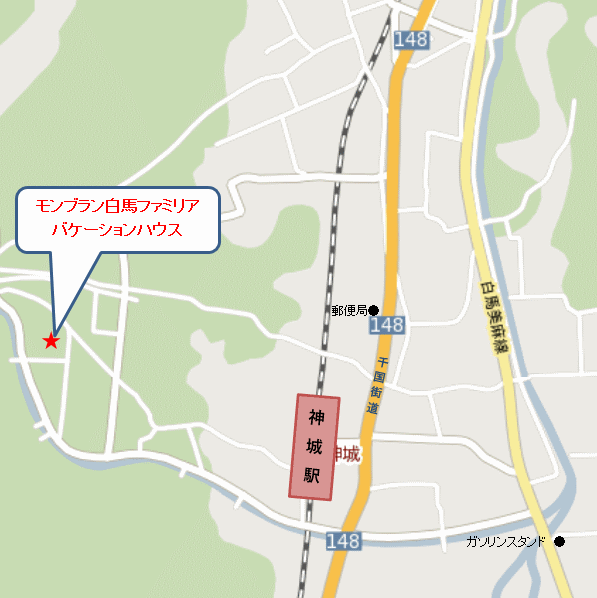 モンブラン白馬ファミリア バケーションハウスの地図画像