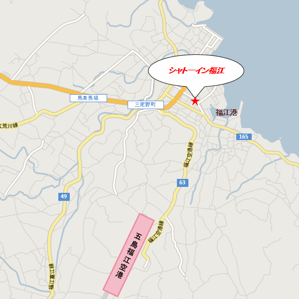 地図：ＳＥＲＥＮＤＩＰ　ＨＯＴＥＬ　ＧＯＴＯ（セレンディップ　ホテル　ゴトー）＜五島・福江島＞