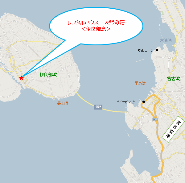 レンタルハウス つきうみ荘＜伊良部島＞の地図画像
