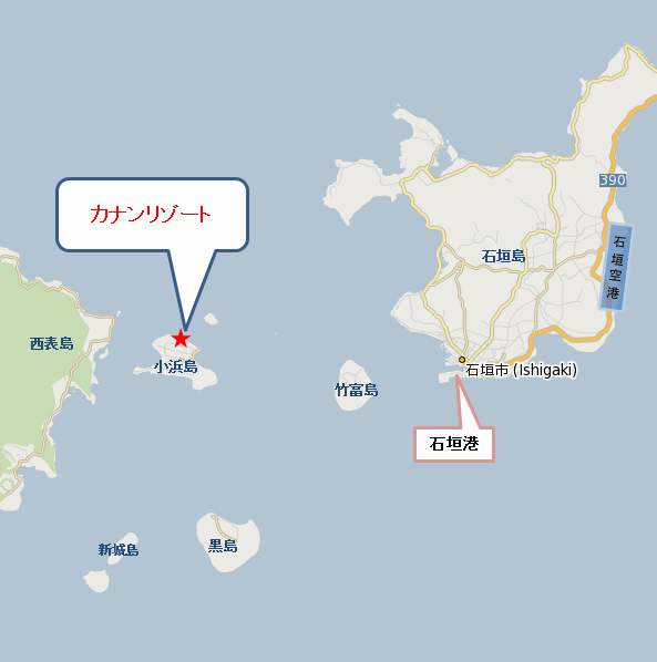 ＣＡＮＡＡＮ　Ｃｏｆｆｅｅ　＆　Ｈｏｔｅｌ＜小浜島＞への概略アクセスマップ
