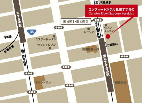 地図：コンフォートホテル札幌すすきの