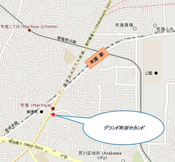 ランドーレジデンス東京スイーツへの概略アクセスマップ