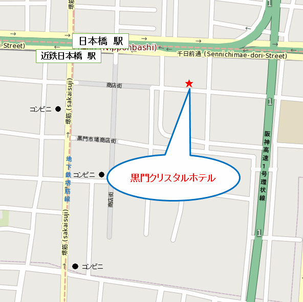 黒門クリスタルホテル 地図