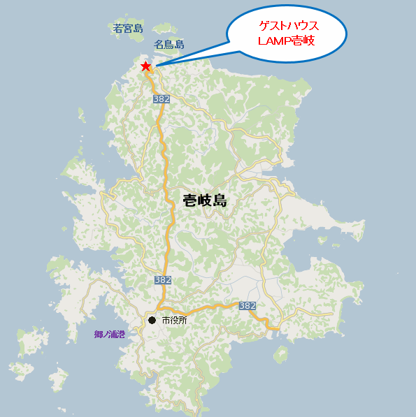 ＬＡＭＰ壱岐＜壱岐島＞への概略アクセスマップ
