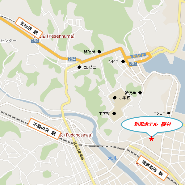 網元の宿　磯村への概略アクセスマップ