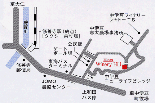 中伊豆温泉 ホテルワイナリーヒルの地図画像