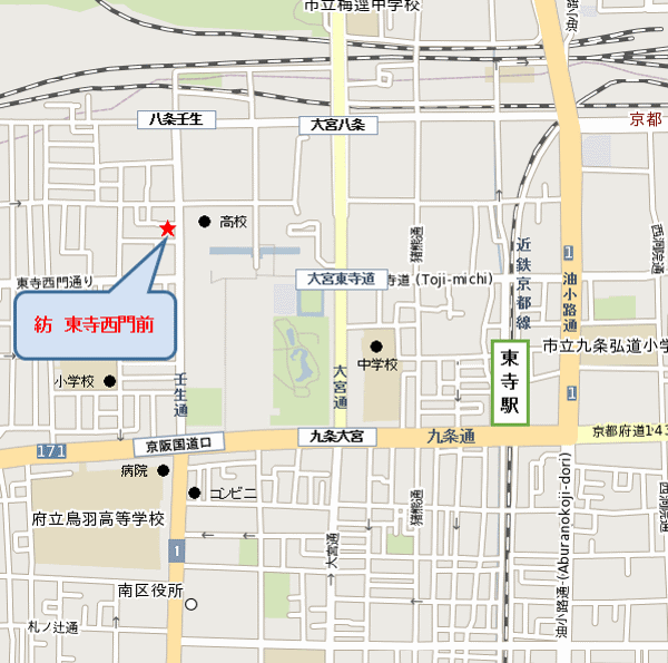 紡　東寺西門前 地図