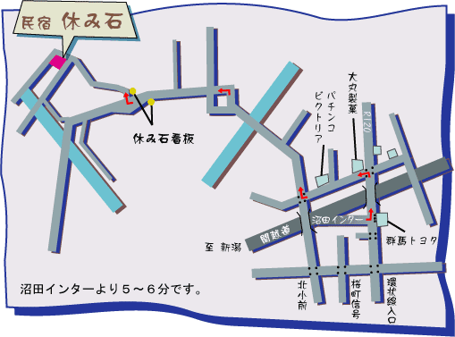 民宿 休み石の地図画像