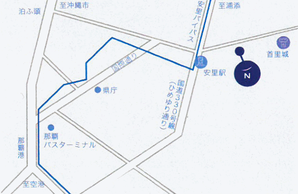 ノボテル沖縄那覇への概略アクセスマップ