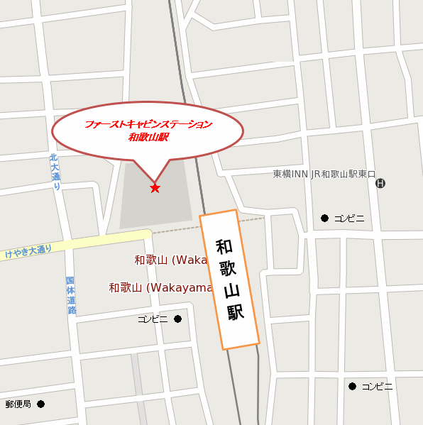地図：ＴＨＥ　Ｓ３　和歌山駅（ザ　エスリー　ワカヤマエキ）