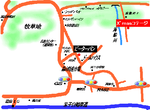 岡山ひるぜん貸別荘ピーターパンへの概略アクセスマップ
