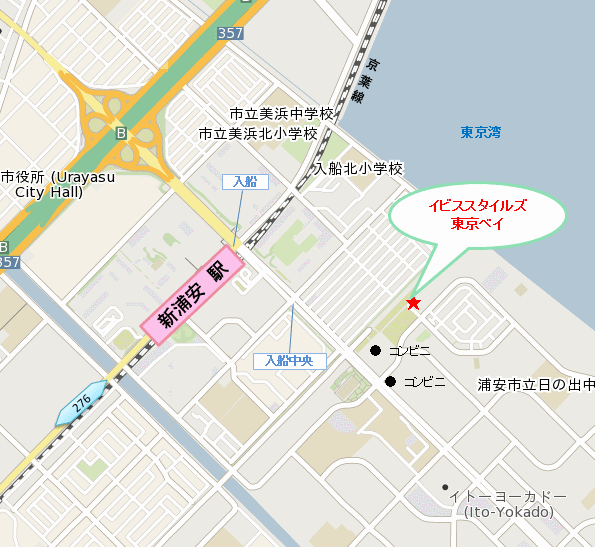 地図：イビススタイルズ東京ベイ