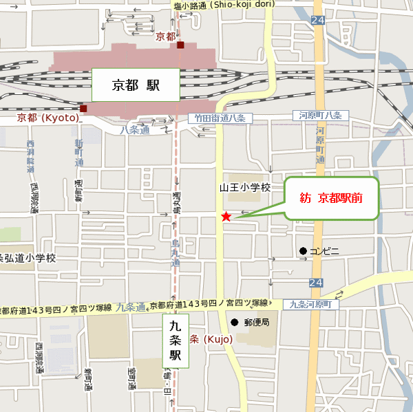 奏 京都駅前の地図画像