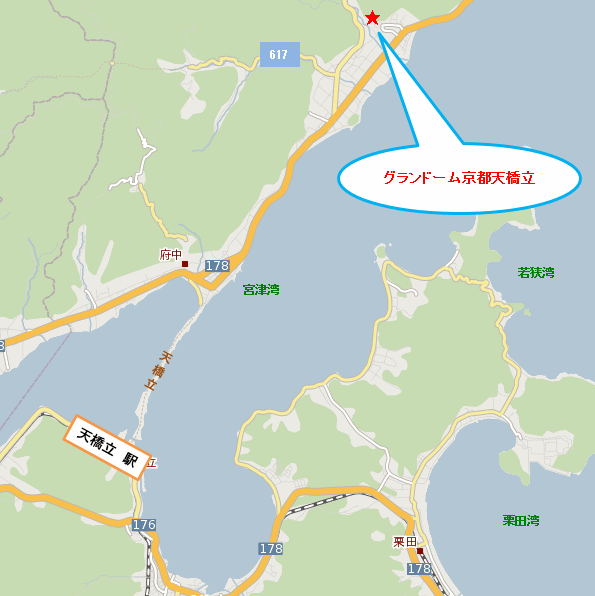 グランドーム京都天橋立への概略アクセスマップ